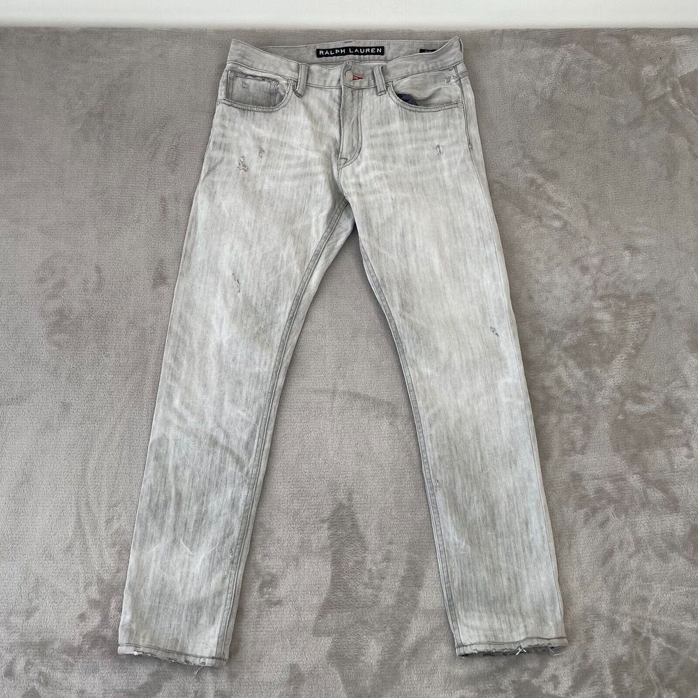Ralph Lauren Black Label Jeans Men 30x32 (Actual 30x30) Gray Wash‎ Slim Fit